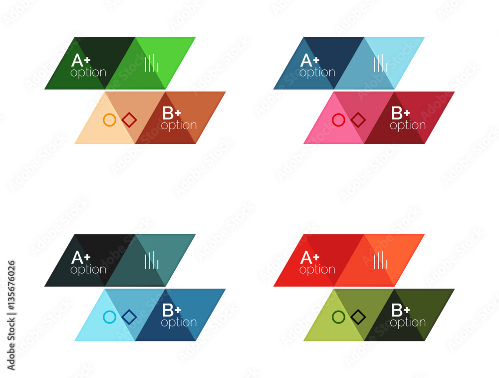 Set of vector triangle geometric infographic Set of vector triangle geometric infographic