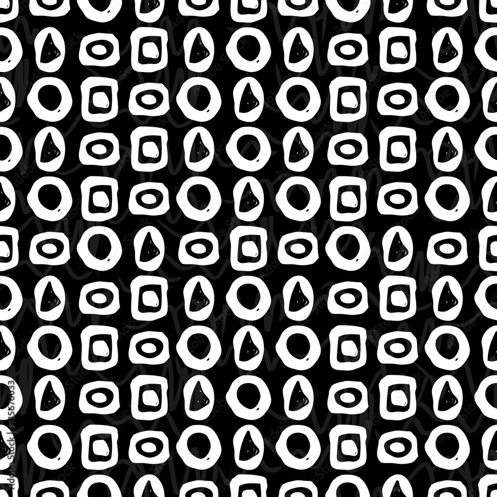 Geometric monochrome seamless pattern Geometric monochrome seamless pattern