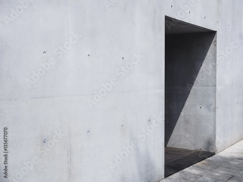 Architecture details cement wall texture door shade and shadow
