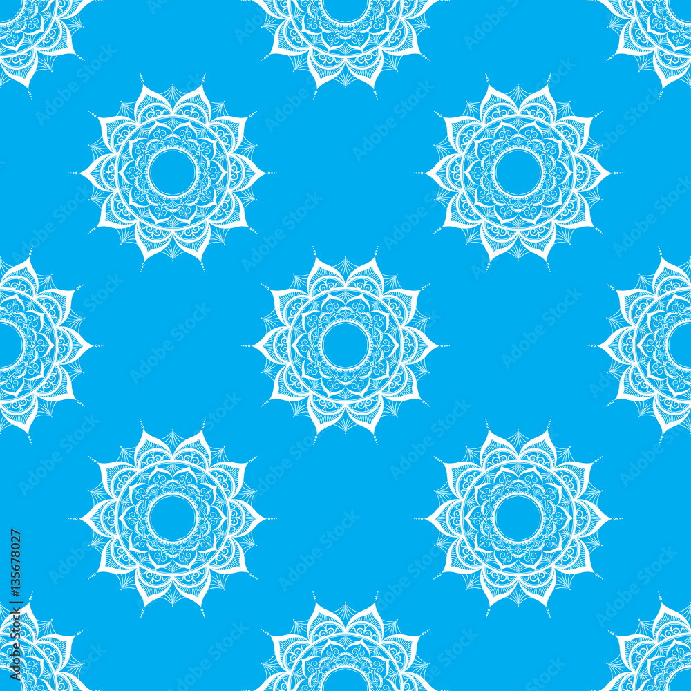 Hand drawn seamless pattern with mandalas Hand drawn seamless pattern with mandalas