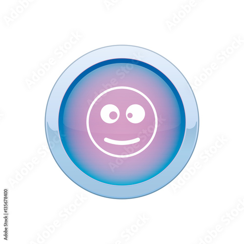 Smiley icon in a beautiful round button purple