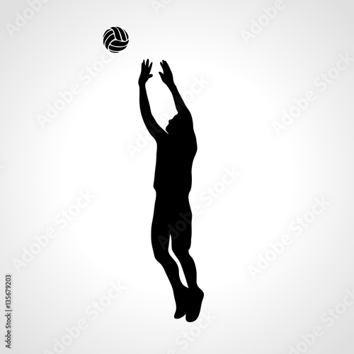 Volleyball setter silhouette, vector illustration