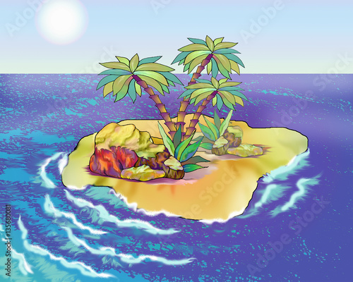 Desert Island in a Summer Day