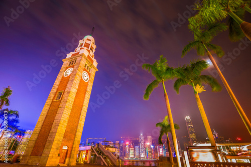 Hong Kong Landmark: Tsim Sha Tsui Clock Tower at night