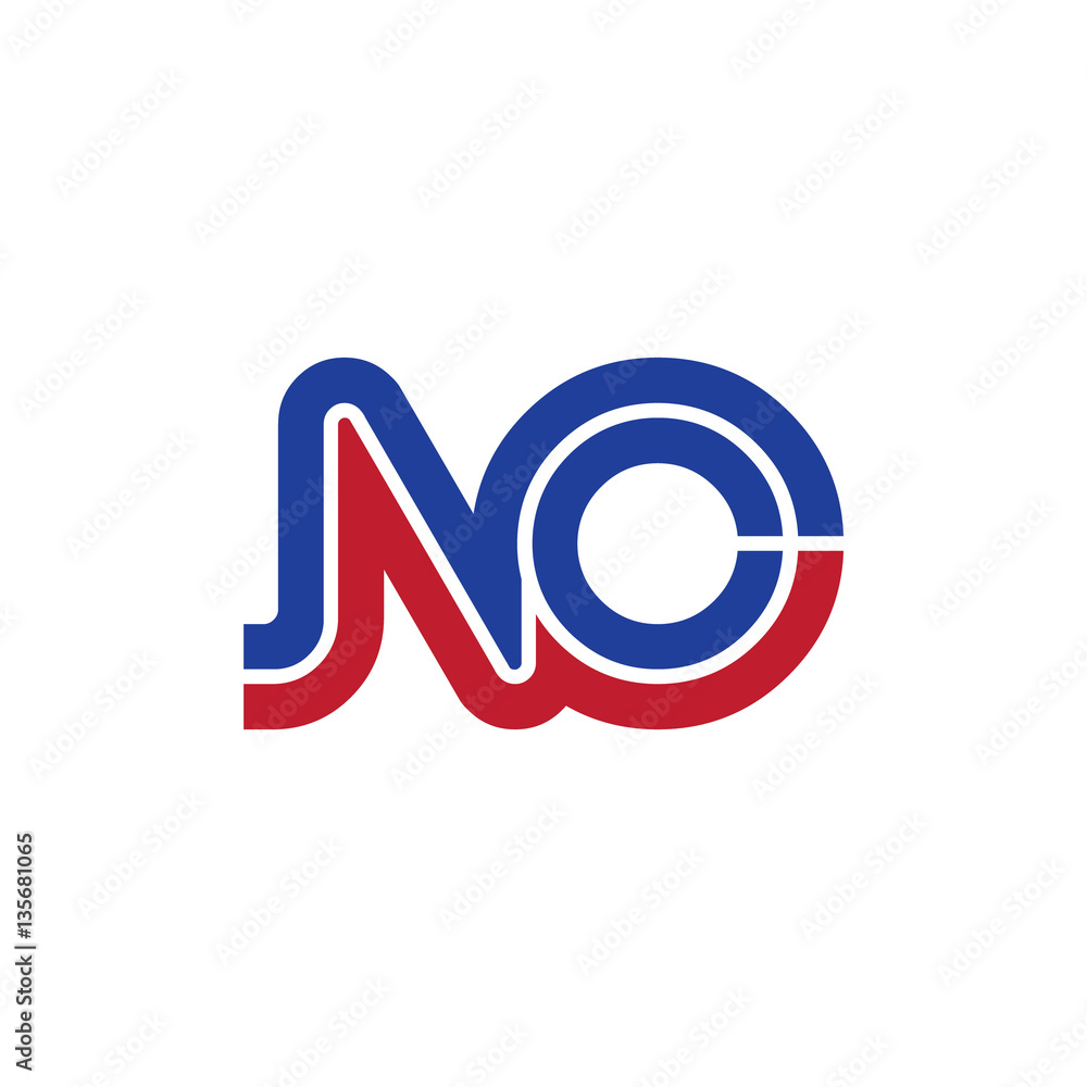 Fototapeta premium Initial Letter NO Linked Design Logo