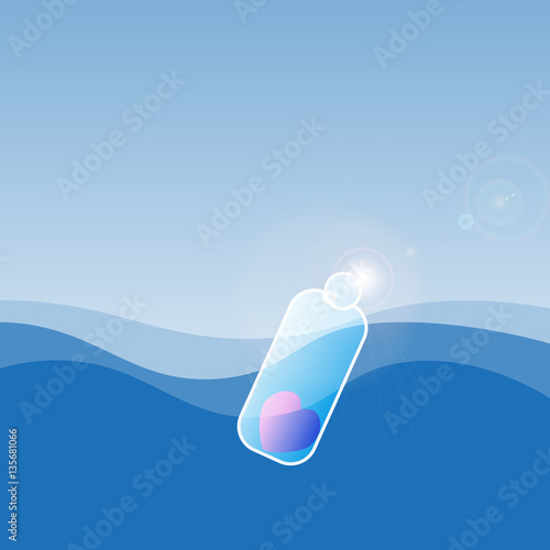 Hearted message at sea
