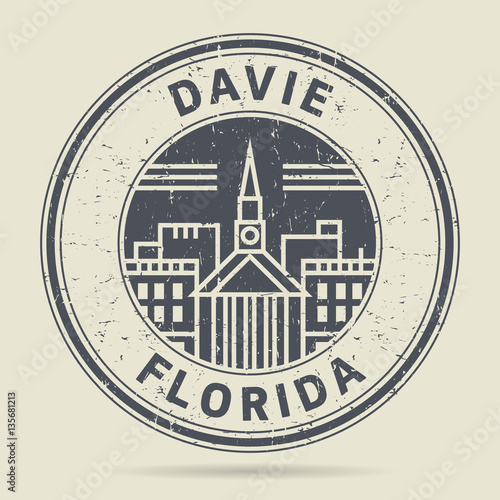 Grunge rubber stamp or label with text Davie, Florida photo