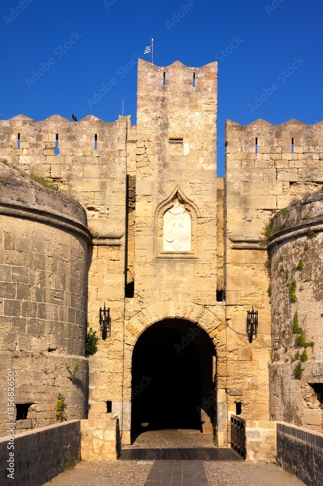 Porte Saint-Amboise, Rhodes, Grèce.