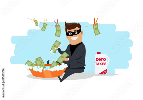 Money Laundering Concept Flat Design Vector