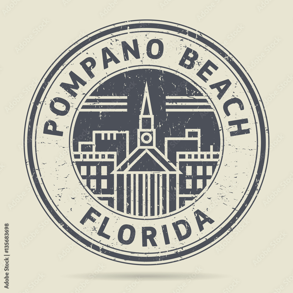 Grunge rubber stamp or label with text Pompano Beach, Florida Grunge rubber stamp or label with text Pompano Beach, Florida