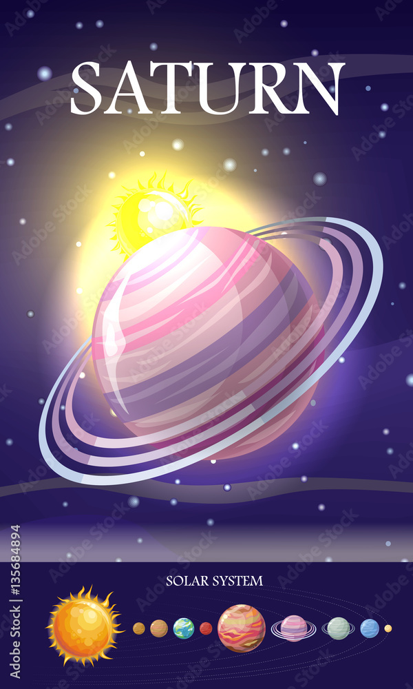 Naklejka premium Planet Saturn in Solar System