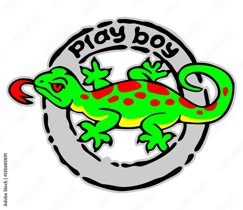 Lizard In Playboy Stamp