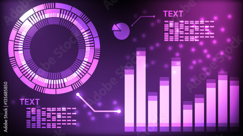 Abstract interface digital technology purple background