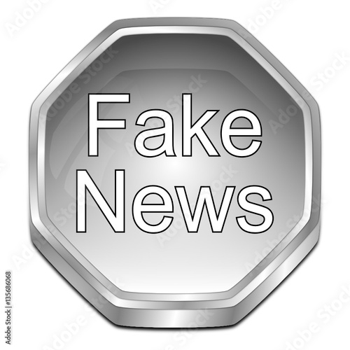 Fake News button - 3D illustration