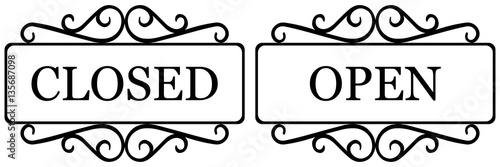 vintage sign open and close...