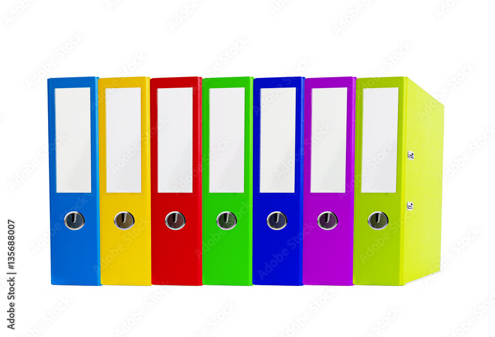 Colorful office folders isolated on white Colorful office folders isolated on white