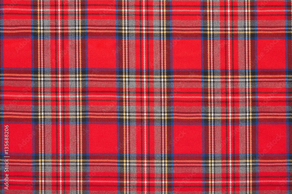 Red plaid, checkered scottish fabric texture background Red plaid, checkered scottish fabric texture background