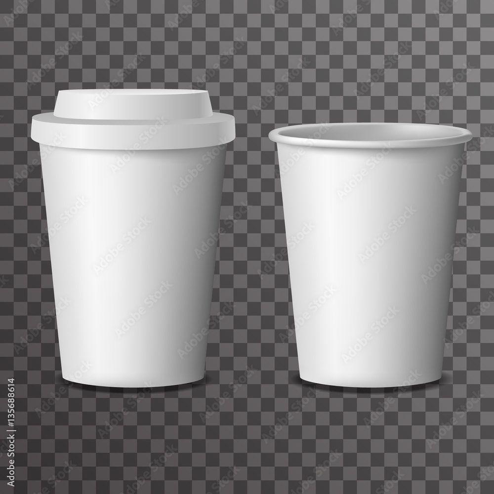 Coffee takeaway cup with cover 3d realistic mockup transparent background design vector illustration Coffee takeaway cup with cover 3d realistic mockup transparent background design vector illustration