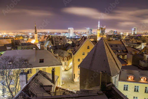 Tallinn skyline during the winter from the Kohtuotsa viewing pla photo