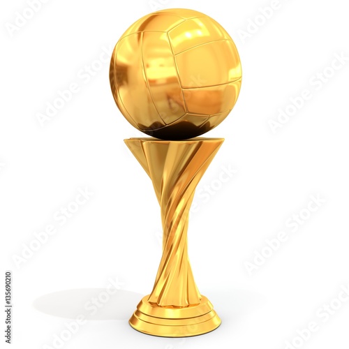 golden trophy with volleyball