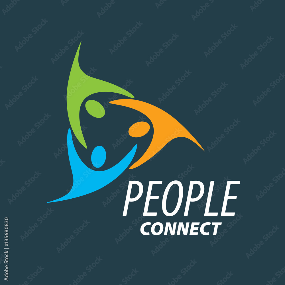 Obraz premium vector logo people