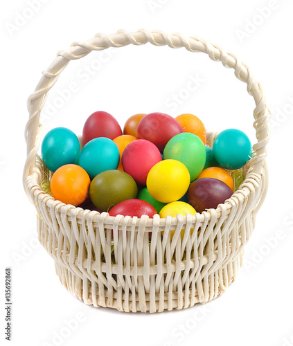 Tableau sur toile easter eggs in basket