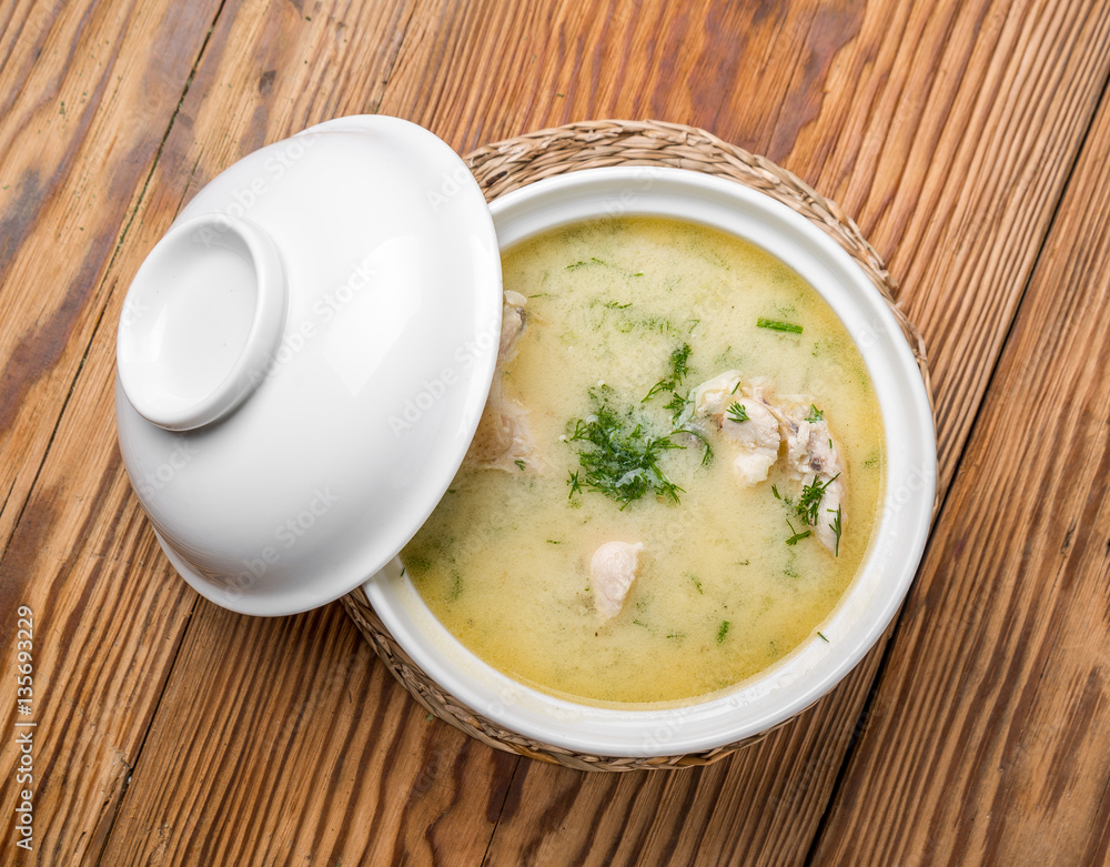 Cheese soup with chicken and vegetables Cheese soup with chicken and vegetables