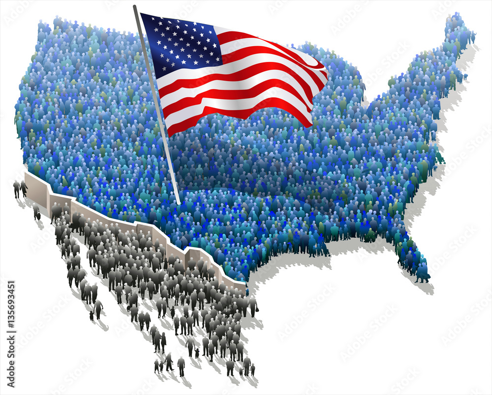 ÉtatsUnis Population et immigration StockIllustration Adobe Stock