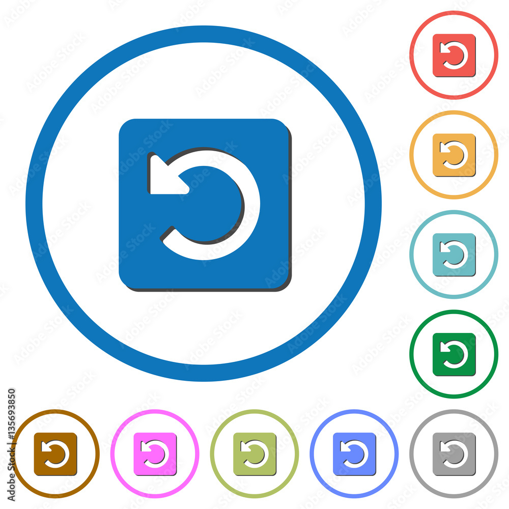 Rotate left icons with shadows and outlines Rotate left icons with shadows and outlines