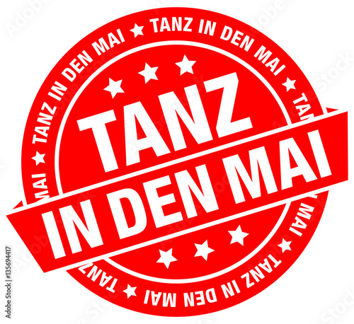Button Banner "Tanz in den Mai" rot flat