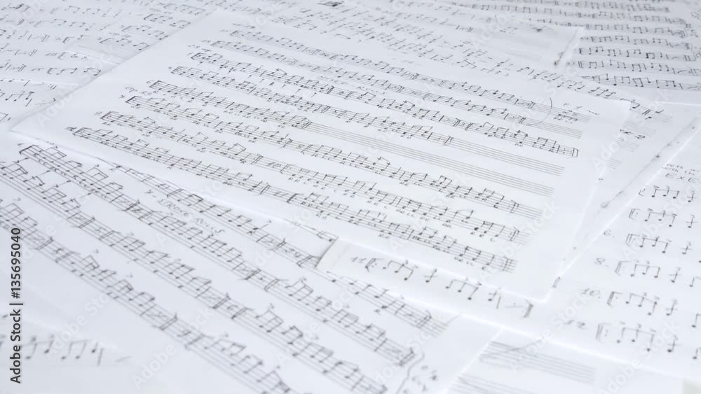 Musical score, or sheet music, showing the five-line staff with some notes and a tablature with its lines and numbers Musical score, or sheet music, showing the five-line staff with some notes and a tablature with its lines and numbers