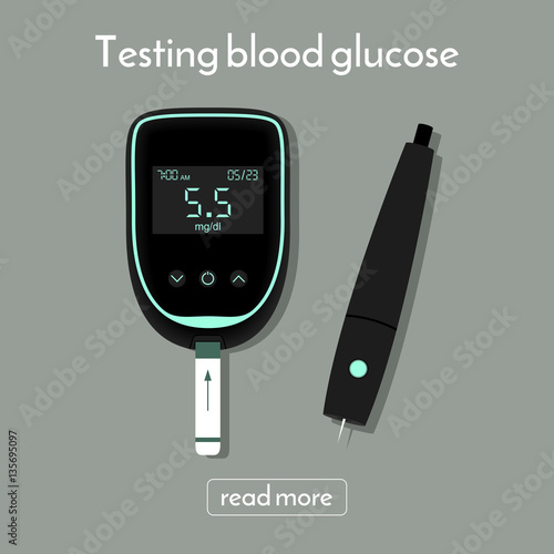 device for measuring blood sugar. glucose meter
