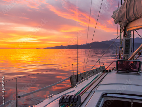 Fototapeta Naklejka Na Ścianę i Meble -  Sunset at Adriatic Sea