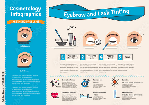 Vector Illustrated set with salon Brow and Eyelash Tints