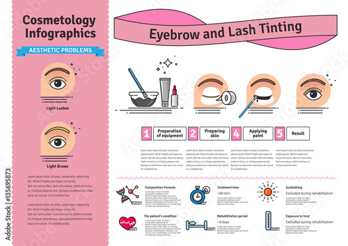 Vector Illustrated set with salon Brow and Eyelash Tints