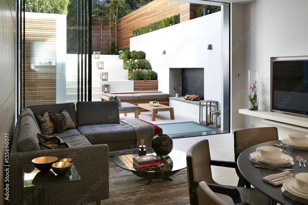 Residential building, London, UK. Interior view. Residential building, London, UK. Interior view.