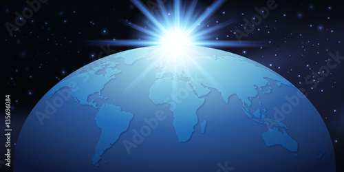 Terre - Monde - Planisphère - globe - Rayon