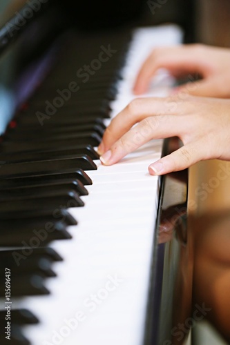Playing piano. Playing music piano instruments