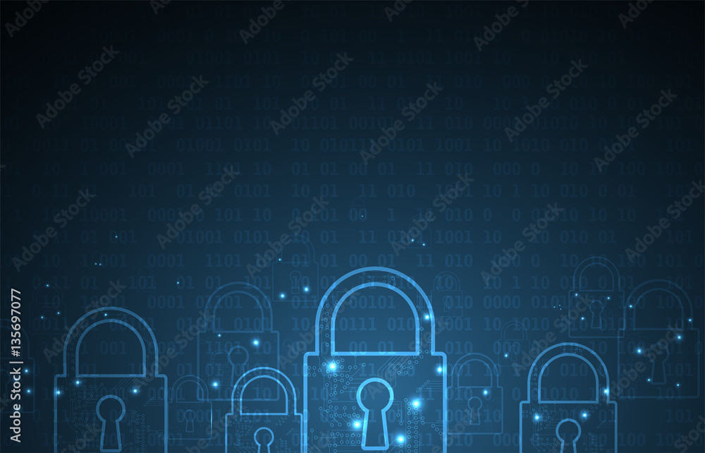 Technology security concept. Modern safety digital background Technology security concept. Modern safety digital background