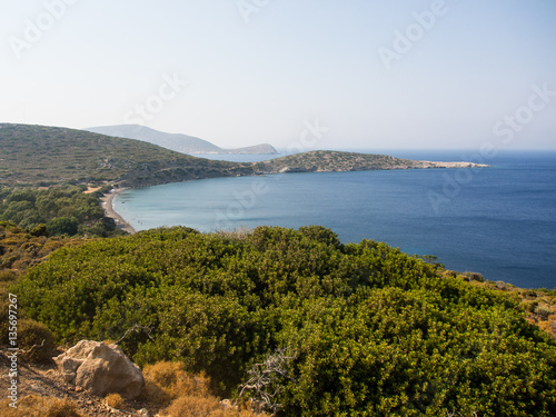 The top view of Plaka beach, Tilos island