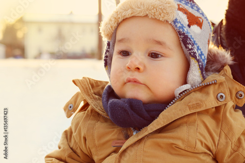 Baby outside - Winter