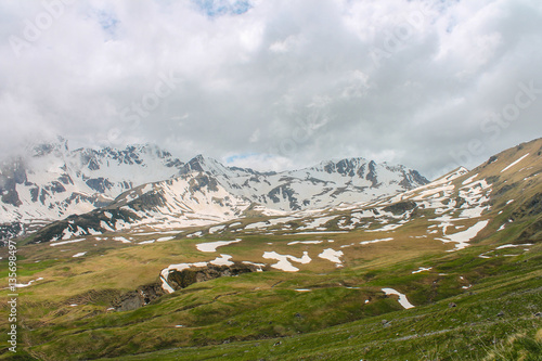 Caucasus ,Spring, mountain ,Russia, panorama , height ,mountain range ,snow ,landscapes ,,journey ,outdoors   © bondar