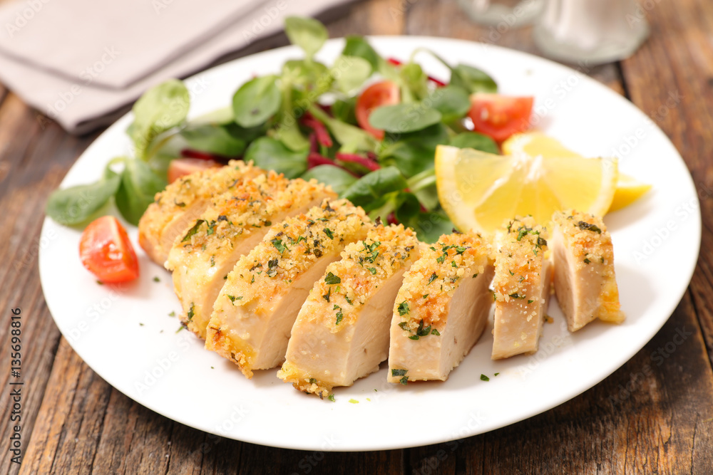chicken breast with salad chicken breast with salad