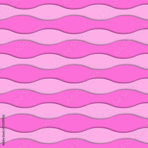 Bright pink layers with realistic shadow. 3d seamless pattern. Beautiful paper curves with shadow. Geometric design for, background, banner, cover, invitation, brochure, flyer, template 