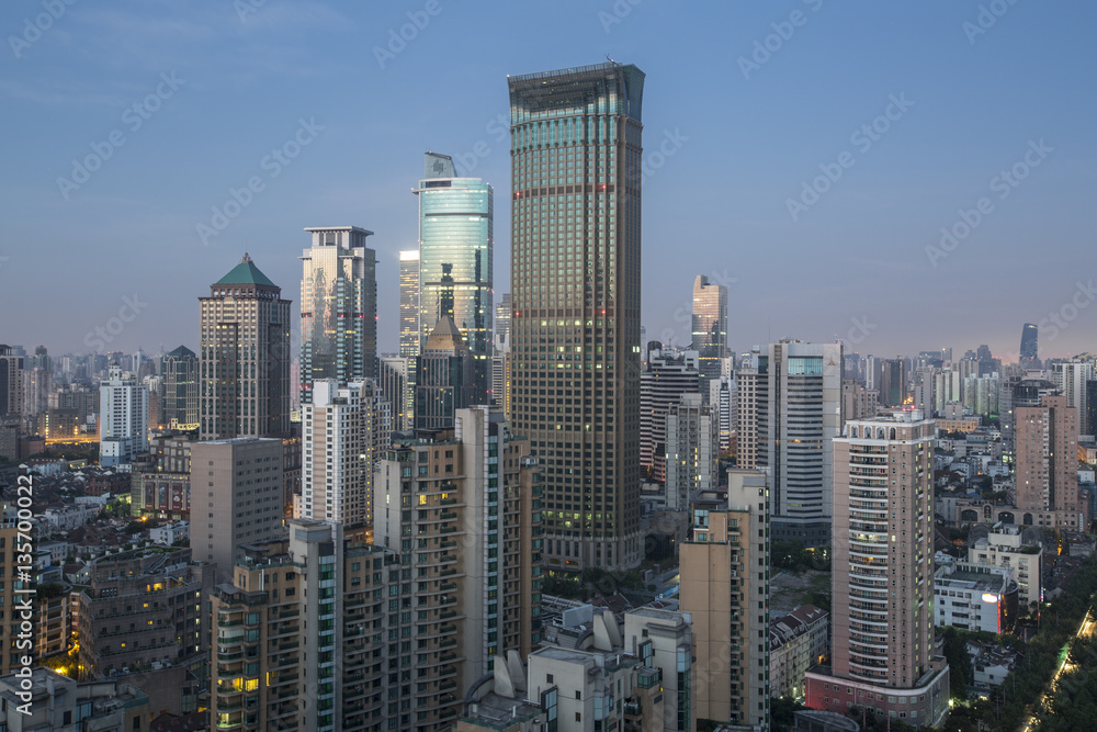 Skyscrapers in the Jing An district of Shanghai, China Skyscrapers in the Jing An district of Shanghai, China
