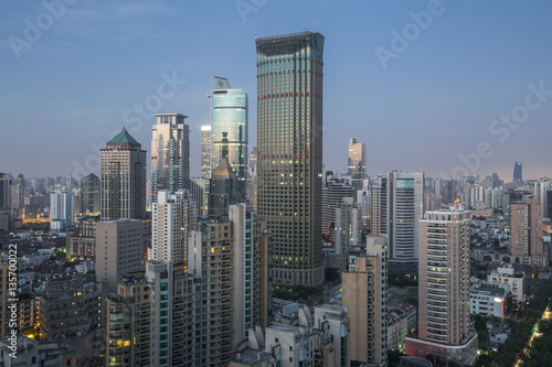 Skyscrapers in the Jing An district of Shanghai, China photo