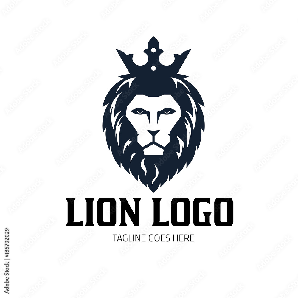 Lion king logo design vector template on Craiyon