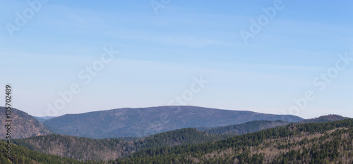 mountains view with blue sky