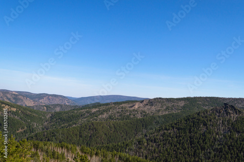 mountains view with blue sky