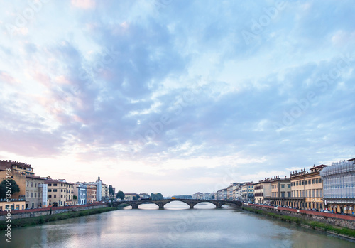 blue clouds over Arno River and Ponte alla Carraia © vvoe